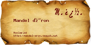 Mandel Áron névjegykártya